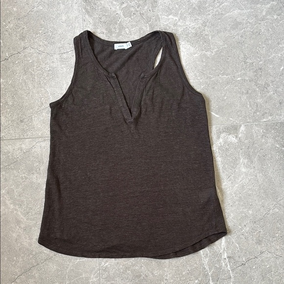 Vince Tops - Vince Brown Cut Out Sleeveless Tank Top